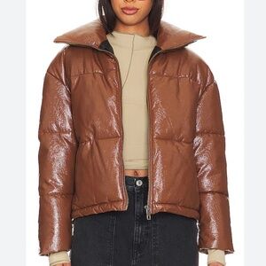 Apparis Billie Crinkle Camel Coat (S) brand new w tags